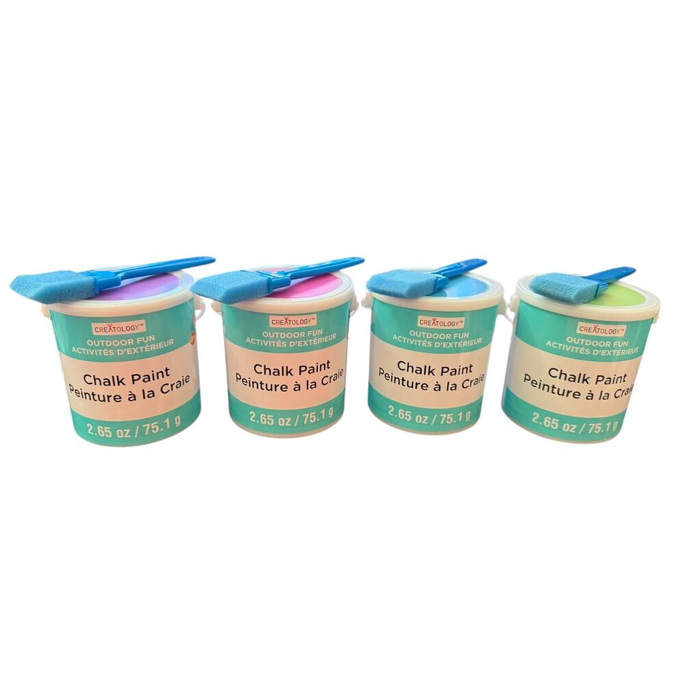 Creatology 4 Pails Of Chalk Paint Purple Pink Blue Green
